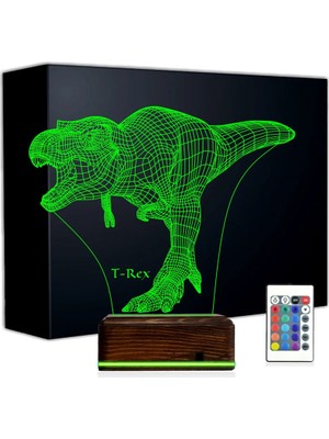 Luvivia Dinozor T-Rex 3D Lamba - Masa Gece Lambası