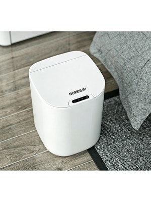 Norrheim Nattunna 16 Litre Gelişmiş Ir Sensörlü & Şarj Edilebilir - Ipx5 Suya ve Toza Dayanıklı - Iskandinav Modern Tasarım Çöp Kovası - Ay Beyazı