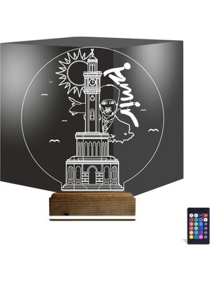 Luvivia Izmir Saat Kulesi Atatürk 3D Lamba - Masa Gece Lambası
