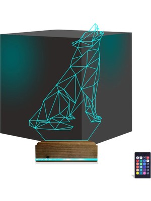 Luvivia Kurt Polygonal 3D Lamba - Masa Gece Lambası