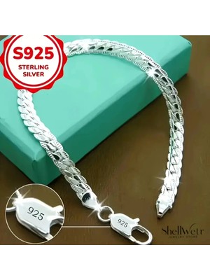 ShellWetr Unisex Bileklik Soft 925 Ayar Gümüş Kaplama Unisex Bileklik Sevdiklerinize ve Kendinize En Özel Hediye