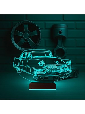 Luvivia Amerikan Klasik Araba Vintage 3D Lamba - Masa Gece Lambası