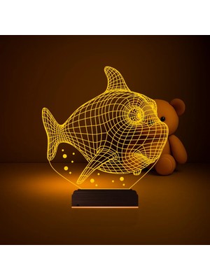 Luvivia Balık Çocuk Odası 3D Lamba - Masa Gece Lambası