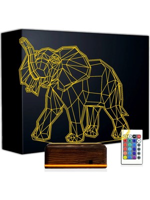 Luvivia Fil Polygonal 3D Lamba - Masa Gece Lambası