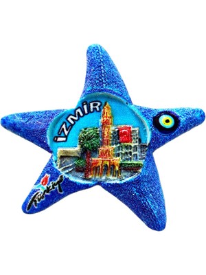 Mundy Izmir Temalı Polyester Magnet.  7cm x 7 cm