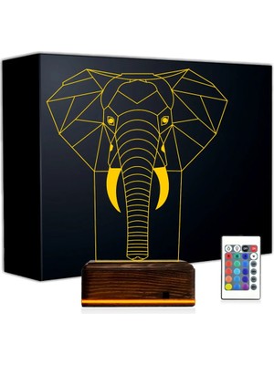 Luvivia Fil Polygonal 3D Lamba - Masa Gece Lambası