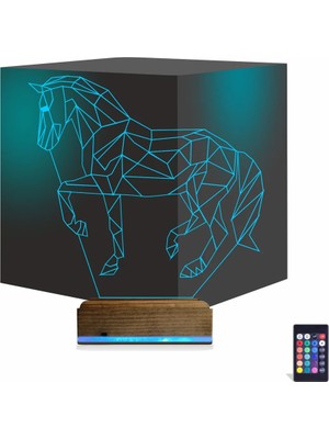 Luvivia At Tasarım Polygonal 3D Lamba - Masa Gece Lambası