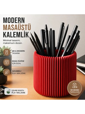 ATB Design Modern Minimal Kalemlik – Dekoratif Masaüstü Kalem Organizer | Ofis Masa Düzenleyici