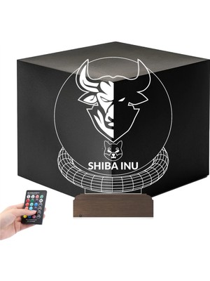 Luvivia Crypto Shiba Inu Coin Kripto Finans 3D Lamba - Masa Gece Lambası