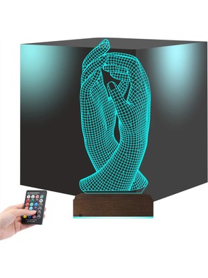 Luvivia Elele Sevgiliye Hediye 3D Lamba - Masa Gece Lambası
