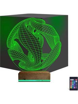 Luvivia Geometrik Dekoratif 3D Lamba - Masa Gece Lambası