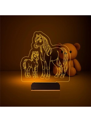 Luvivia Çocuk Odası At Tay Tasarım 3D Lamba - Masa Gece Lambası