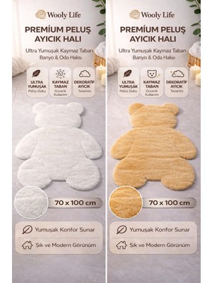 Wooly Life Peluş Halı Ayıcık Desen 70X100 Paspas Çocuk Odası