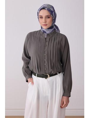 Belli Fresh Çiçek Desen Lila Lacivert Modal Eşarp 3805 - 25