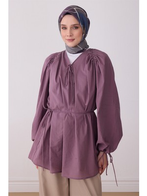 Belli Fresh Yaprak Desen Lacivert Mürdüm Modal Eşarp 3415 - 26