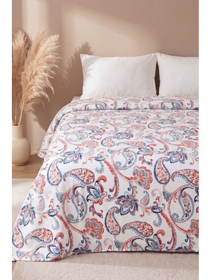 Etnik Floral Desen Çift Kişilik Baskılı Pike & Yatak Örtüsü 200X230 cm