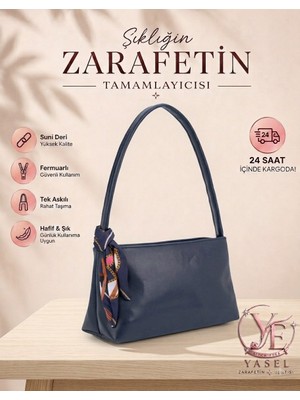 Yasel Takı & Çanta Siena Model Kadın Fular Detaylı Fermuarlı Baget El Kol ve Omuz Çantası
