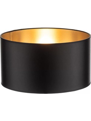 Levaillant Siyah Abajur Şapka & Başlık - Içi Gold Kaplama, 35 cm Çap, 23 cm Yükseklik - Özel Üretim & Kusursuz Işçilik