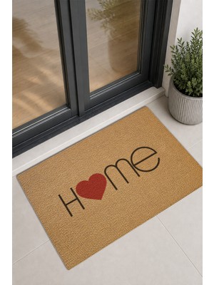 Reflexa Kapı Önü Halı Paspas "home" Yazılı Kalp Desenli 60 x 40