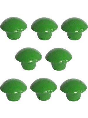 Glaswen 8 Adet Yeşil Mantar Düğme Kulp Çocuk Bebek Mobilya Çekmece Dolap Kapak Kulbu Metal Kulp Aksesuarları Vidalı