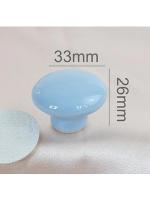 Sume Modern Mantar Kulp Bebek Çocuk Genç Odası Çekmece Dolap Mobilya Kulpu Mavi