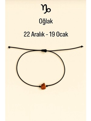 Femenino Oğlak Burcu Gerçek Doğal Akik Taşlı Şans Bilekliği – Özel Kutulu