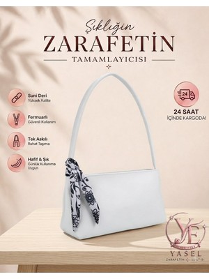 Yasel Takı & Çanta Siena Model Kadın Fular Detaylı Fermuarlı Baget El Kol ve Omuz Çantası