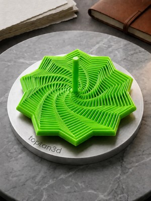 Toptan3D Spiral Fidget Oyuncak - 10 Kenarlı Yıldız Illüzyonlu Stres Oyuncağı - Overthink Için Rahatlatıcı Ses - Parlak Yeşil