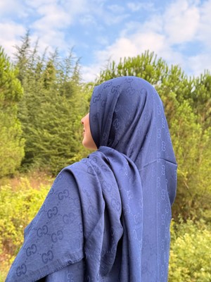 Lacivert G Desen Şal