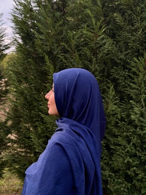 Silk Fresh Lacivert G Desen Eşarp