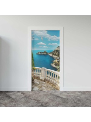 Kapı Giydirme Kapı Sticker Folyosu Balkon Deniz