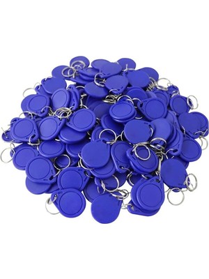 Mıeleu Blue 100PCS/PACK Rfıd 13.56MHZ Ic Keyfob Token Key Ring For Access Control Compatible With Mıfare Classic 1k Card
