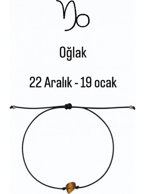 Femenino Oğlak Burcu Gerçek Doğal Kaplan Gözü Taşlı Şans Bilekliği – Özel Kutulu