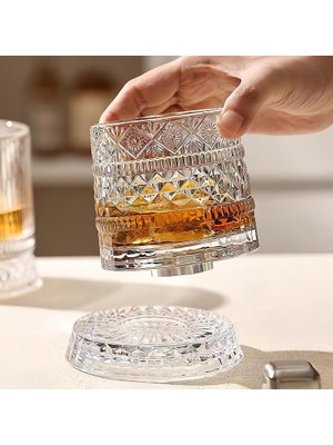 Zenviaa 360 Derece Dönen Bardak - 280 ml - Kristal Cam  Zenviaae