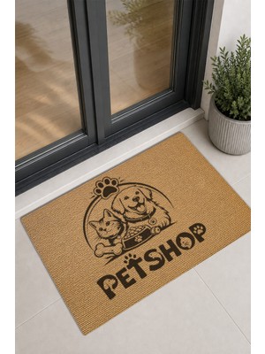 Reflexa Kapı Önü Halı Paspas "petshop" Yazılı Kedi ve Köpek Desenli 60 x 40
