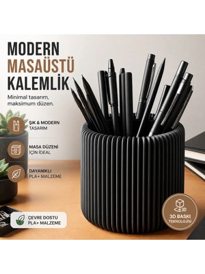 ATB Design Modern Minimal Kalemlik – Dekoratif Masaüstü Kalem Organizer | Ofis Masa Düzenleyici