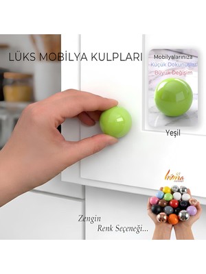 Sert Plastik Düğme Yuvarlak Top Yeşil Dolap Mobilya Mutfak Dolabı Çekmece Kulbu Kulpu Kulplar
