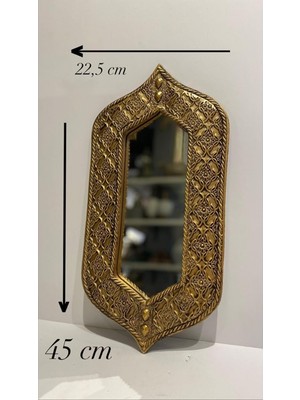 Peramari Dekoratif Polyester Tekli Kral Ayna Altın Altın