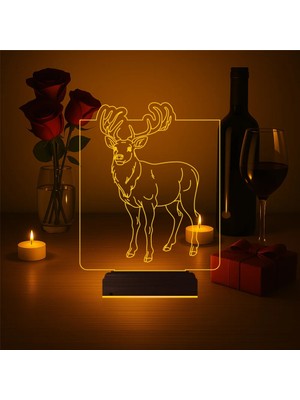 Luvivia Geyik 3D Lamba - Masa Gece Lambası