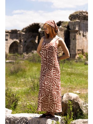 Arinna Otantik Botanical Totem Askılı Maxi Elbise