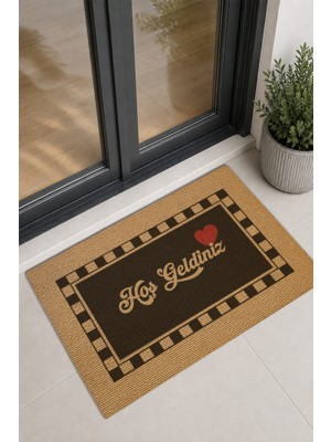 Reflexa Kapı Önü Halı Paspas "hoşgeldiniz" Yazılı Siyah Desenli 60 x 40