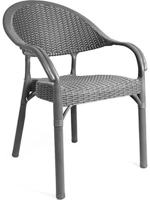 Bambu Desenli Plastik Bahçe Sandalye 4'lü Set