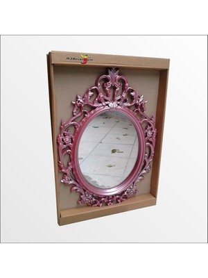 M3 Decorium 50X70CM Oymalı Işlemeli Rustik Desenli Cam Antik Duvar Boy Aynası