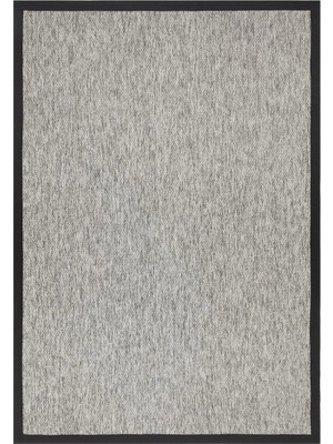 Eko Halı Ventura Vnt 2704 Grey Bordür Black Sisal Görünümlü Iç ve Dış Mekan Uyumlu Hav Vermeyen Modern Dokuma Halı