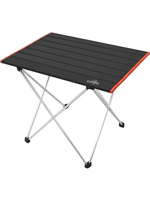 Outdoor Katlanabilir Alüminyum Kamp ve Piknik Masası, 56X41X45 Cm, 1370 Gr, 18 kg Taşıma Kapasitesi, Omuz Askılı Çanta ile (Siyah-Kırmızı)