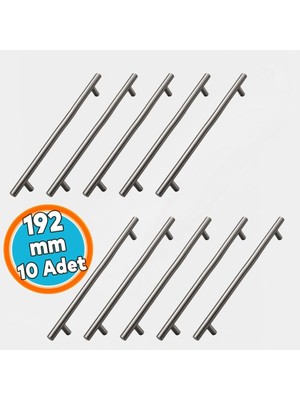 Mobilya Mutfak Dolap Çekmece Dolabı Kulbu Kulpu Kulpları Titanyum Renk 192MM 19,2cm Metal (10 Adet)
