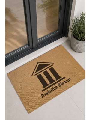 Reflexa Kapı Önü Halı Paspas "avukatlık Bürosu" Yazılı Sütunlu Bina Desenli 60 x 40