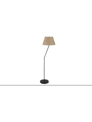Akrobatik Mafsallı Retro Rustik Siyah Keten Başlık Köşe Lambası Lambader Çap:45 cm