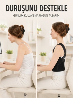 Marsilyan Dik Duruş ve Postür Korsesi Ayarlanabilir Çapraz Lastikli Sırt Bel Desteği