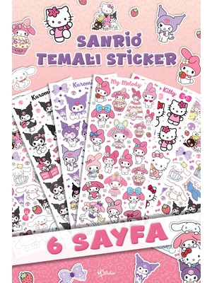 Msticker 132 Adet Sanrio Temalı Sticker Seti - Kalem Suluk Defter Cam Masa Laptop Tablet Sticker Suya Dayanıklı